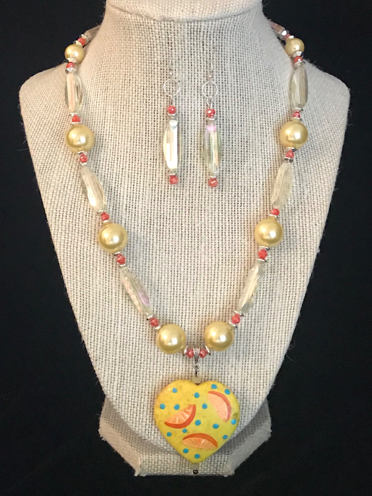 Yellow/orange Crystal Necklace